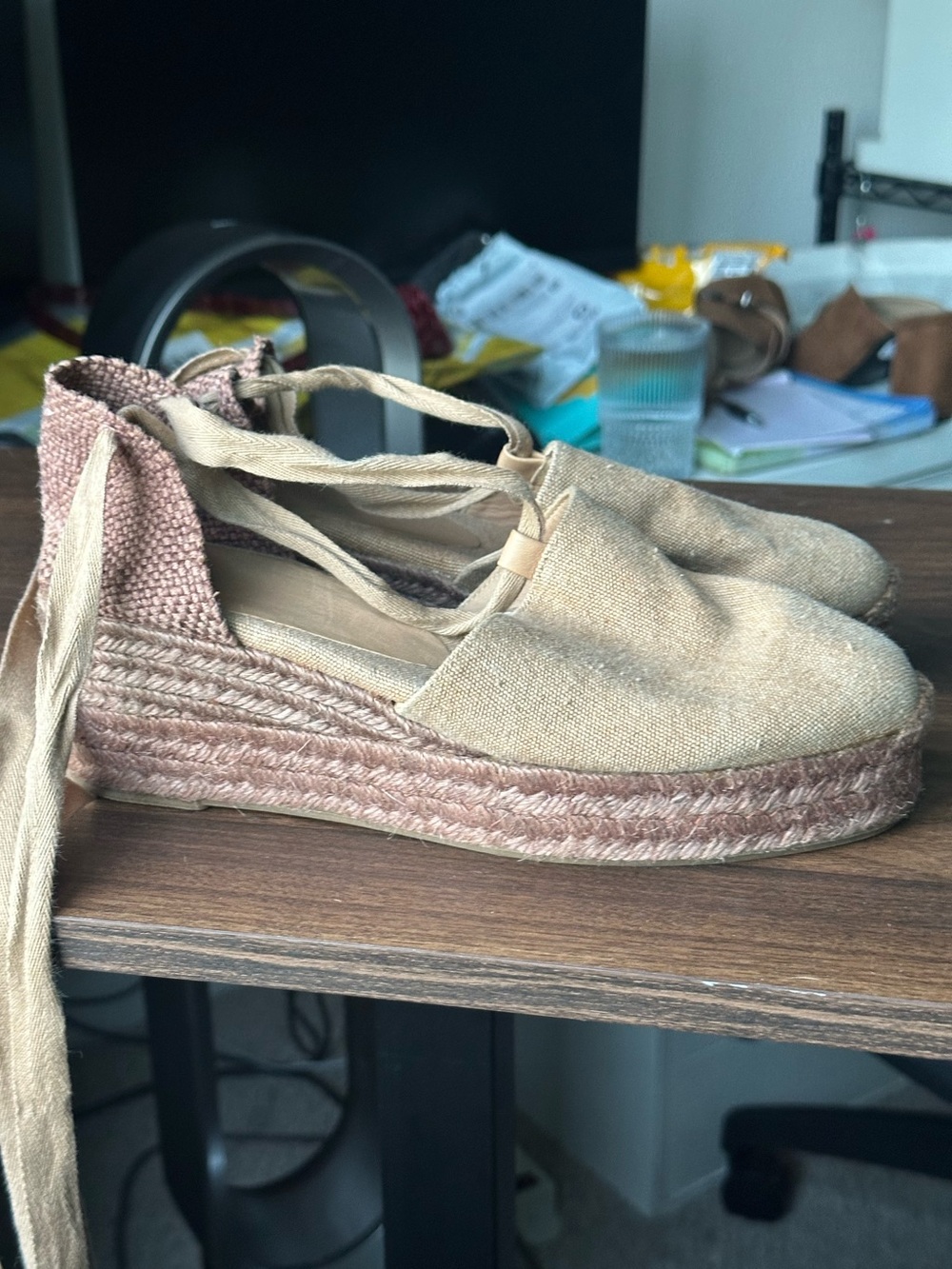 Castañer Women's Sand Carina 80 Wedge Espadrilles size 39